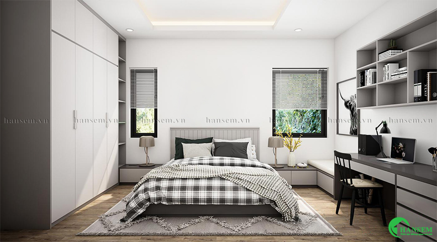 Phòng ngủ dành cho các con trang trí hiện đại thể hiện tinh thần mạnh mẽ