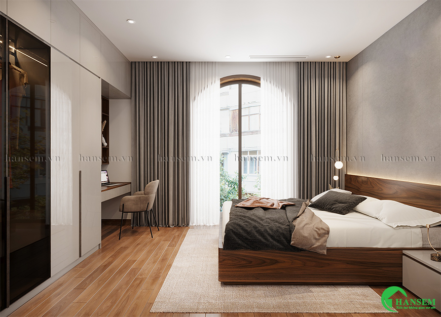 Thiết kế phòng ngủ hiện đại và hoàn thiện ý tưởng để hiện thực hóa bằng quy trình chuẩn xác