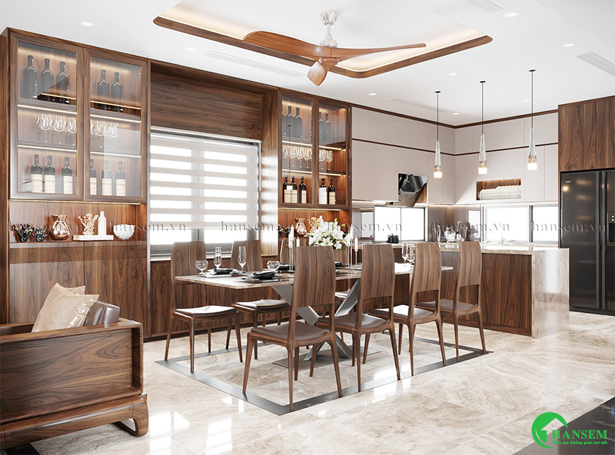 Hệ vật liệu gỗ tự nhiên kết hợp công nghiệp mang lại sang trọng