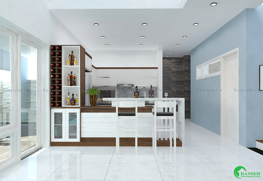 Mẫu tủ rượu xinh xắn nơi mọi thành viên thưởng thức thư giãn