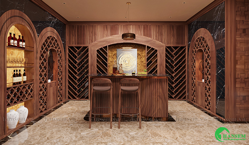 thiết kế nội thất tủ rượu