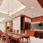 thiết kế phòng bếp gỗ gõ đỏ
