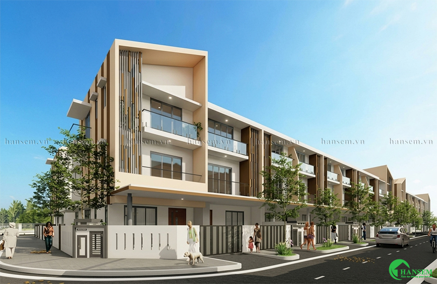 Hoàn thiện dãy nhà phố theo nhu cầu của cư dân mang lại sự thẩm mỹ ấn tượng